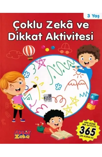 3 Yaş Çoklu Zeka ve Dikkat Aktivitesi - Kırmızı Kitap