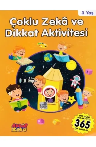 3 Yaş Çoklu Zeka ve Dikkat Aktivitesi - Turuncu Kitap