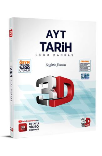 3D Yayınları  AYT Tarih Tamamı Video Çözümlü Soru Bankası