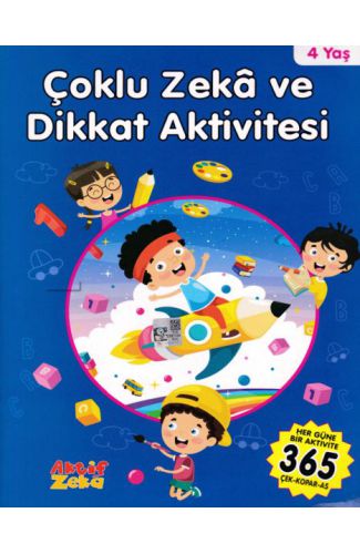 4 Yaş Çoklu Zeka ve Dikkat Aktivitesi - Mavi Kitap