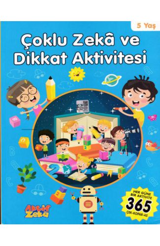 5 Yaş Çoklu Zeka ve Dikkat Aktivitesi - Mavi Kitap