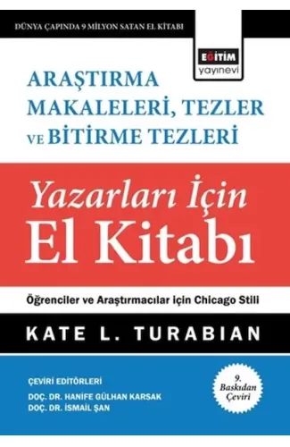 Araştırma Makaleleri, Tezler Ve Bitirme Tezleri Yazarları İçin El Kitabı