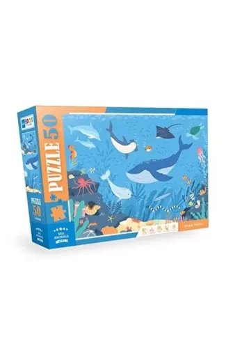 Blue Focus Sea Animals (Deniz Hayvanları) 50 Parça Puzzle