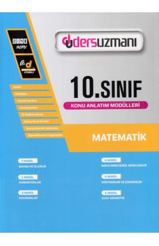 Ders Uzmanı 10. Sınıf Matematik Konu Anlatım Modülleri (Yeni)