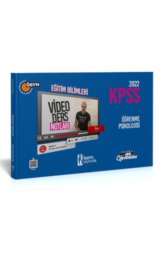 İsem Yayıncılık 2022 KPSS Eğitim Bilimleri Öğrenme Psikolojisi Video Ders Notu