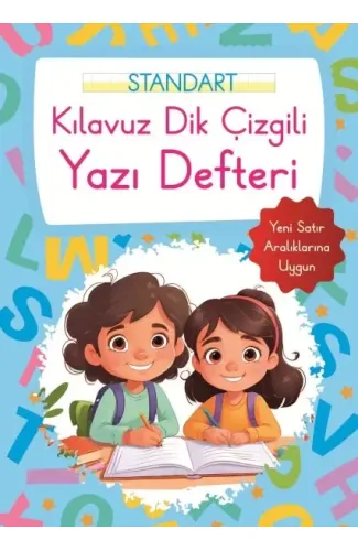 Kılavuz Dik Çizgili Yazı Defteri Büyük Boy - Mavi