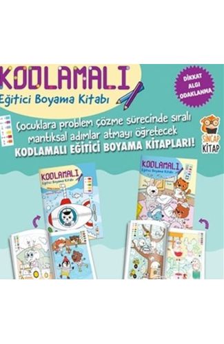 Kodlamalı Eğitici Boyama Kitabı 4-5 Yaş (2 Kitap Takım)