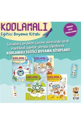 Kodlamalı Eğitici Boyama Kitabı 4-6 Yaş (4 Kitap Takım)