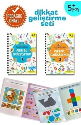 Küçük Dahiler Dikkat Geliştirme Seti - 5+ Yaş-2 Kitap Takım