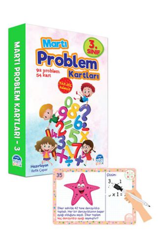 Martı 3.Sınıf Problem Kartları-Yaz Sil Kalemli