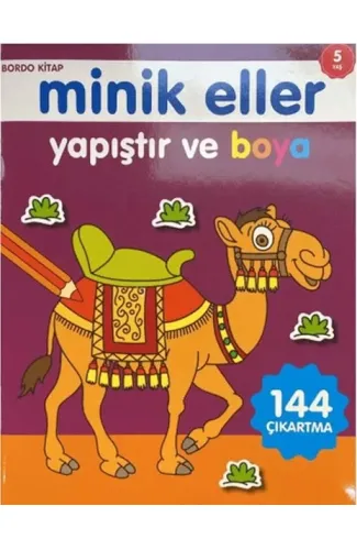 Minik Eller Yapıştır Ve Boya - Bordo Kitap