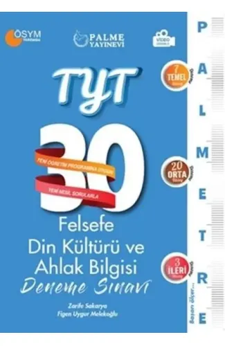 Palme TYT Felsefe Din Kültürü ve Ahlak Bilgisi Palmetre 30 Deneme Sınavı