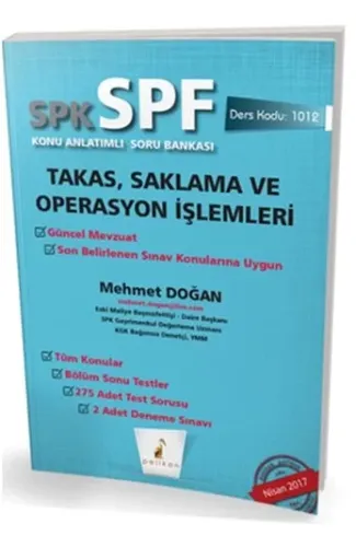 SPK-SPF Takas, Saklama ve Operasyon İşlemleri Konu Anlatımlı Soru Bankası