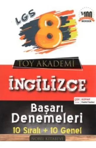 Toy Akademi 8.Sınıf İngilizce 10 lu Deneme (Yeni)