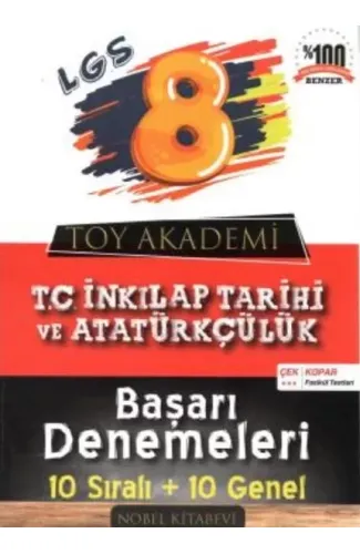 Toy Akademi 8.Sınıf T.C. İnkılap Tarihi 10 lu Deneme (Yeni)