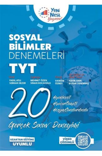 Yeni Nesil TYT Sosyal Bilimler 20 Deneme Sınavı